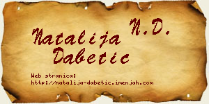 Natalija Dabetić vizit kartica